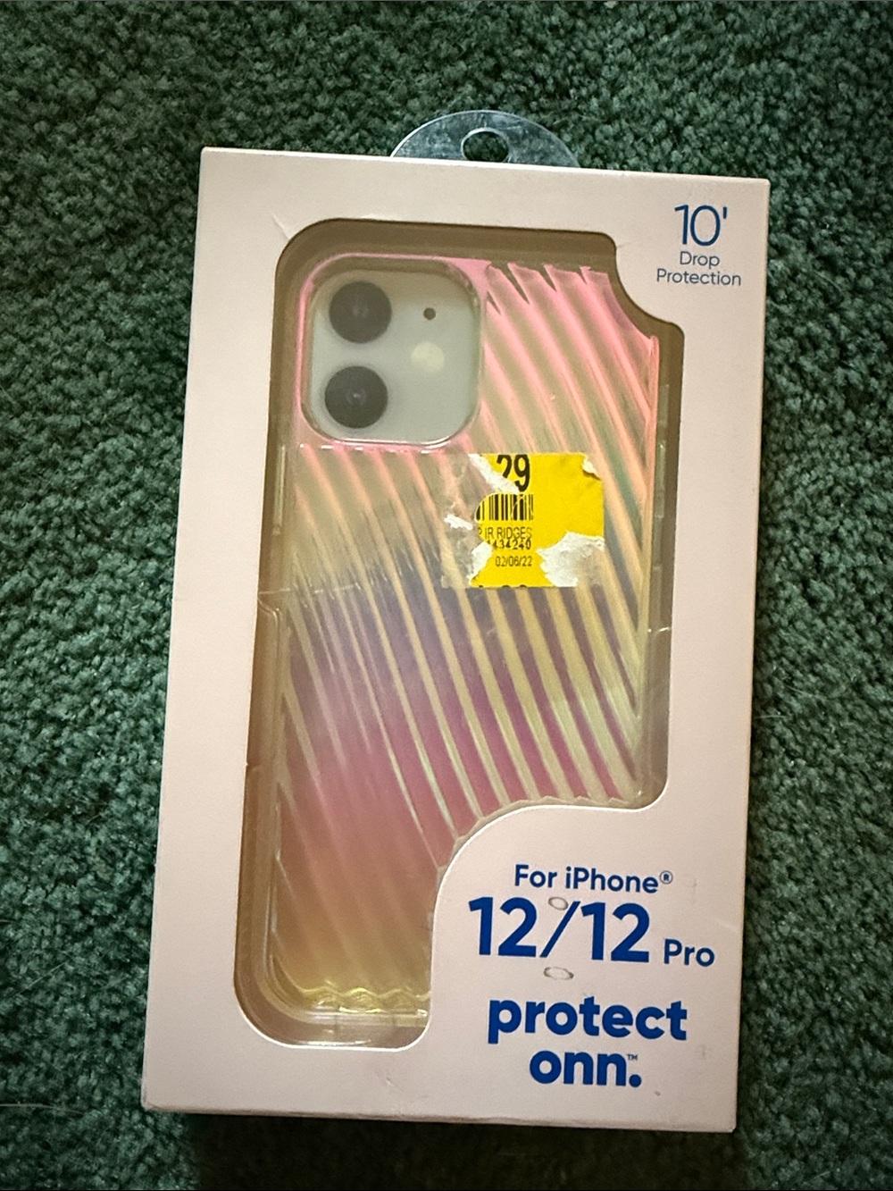 On Running Iridescent Pink to Gold Diagonal Ribbed iPhone 12 / 12 Pro Case